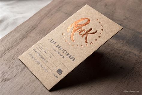 business cards with copper foil.